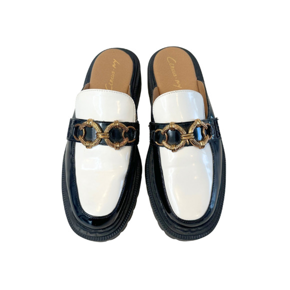 Circus NY by Sam Edelman Evangeline Mule Platform Lug Sole Black/White Size 8.5M - Picture 2 of 9